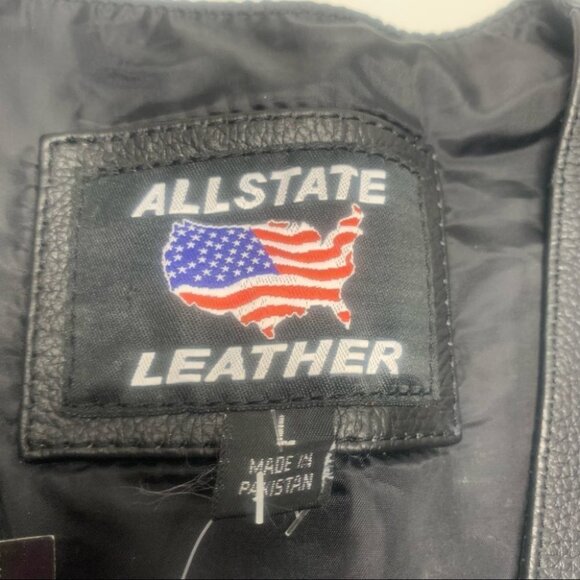 . NWT Leather Rose Motorcycle Jacket Fringe Black - Picture 6 of 14